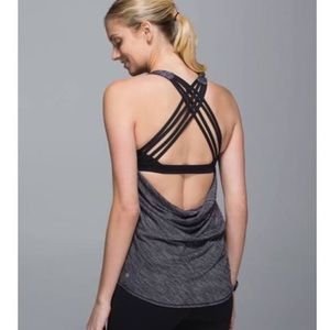 Lululemon Wild Bra Tank in heathered grey/black